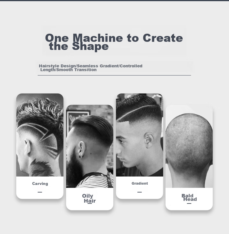 AUX Hair Clipper, Shaving And Styling Tool, for Adults And Children, Electric Trimmer, Head Shaver, Edge Trimmer, Bangs Trimmer, Self-Haircut Device, Gradient Design, Specialized for Men's Barbershops 9