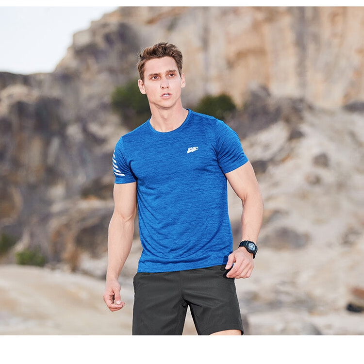 Jordan Men's Short Sleeve T-Shirt Thin Quick-Dry Sports Round Neck Ice Silk Casual Running Fitness Top 18