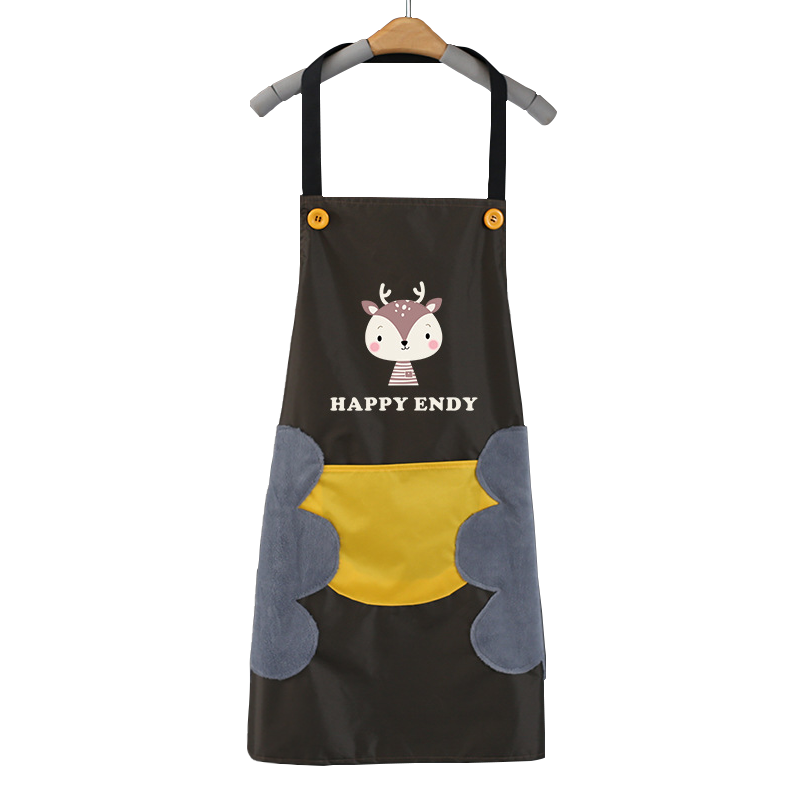 Ansairui Erasable Vest-Style Apron, Waterproof And Oil-Resistant Kitchen Adult Sleeveless Neck-Covered Smock, Dark Coffee Color, One Size Fits All, 301288