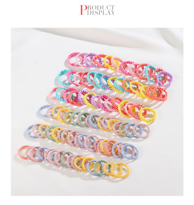 CHIMERA Approximately 80 Basic Elastic Hair Ties, Gentle on Hair, Flexible, for Girls' Hairstyles, Hair Accessories, And Hair Bands 4