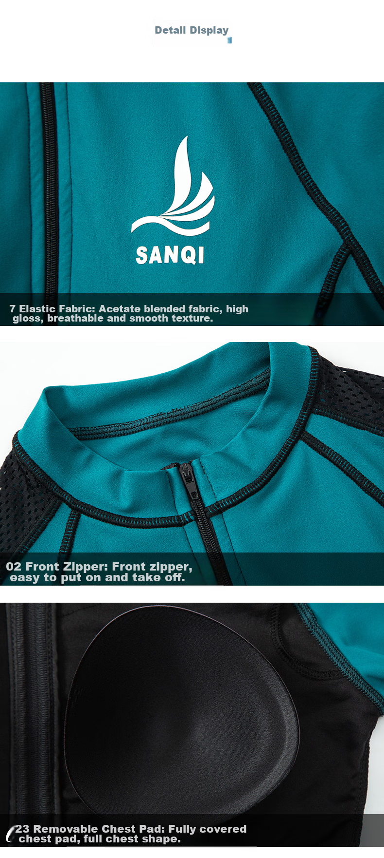 Sanqi Women's Two-Piece Swimsuit with Long Sleeves And Boyshorts, Slimming, Tummy Control, Plus Size, Conservative Sports Style, for Hot Springs And Beach, Green XXL 11