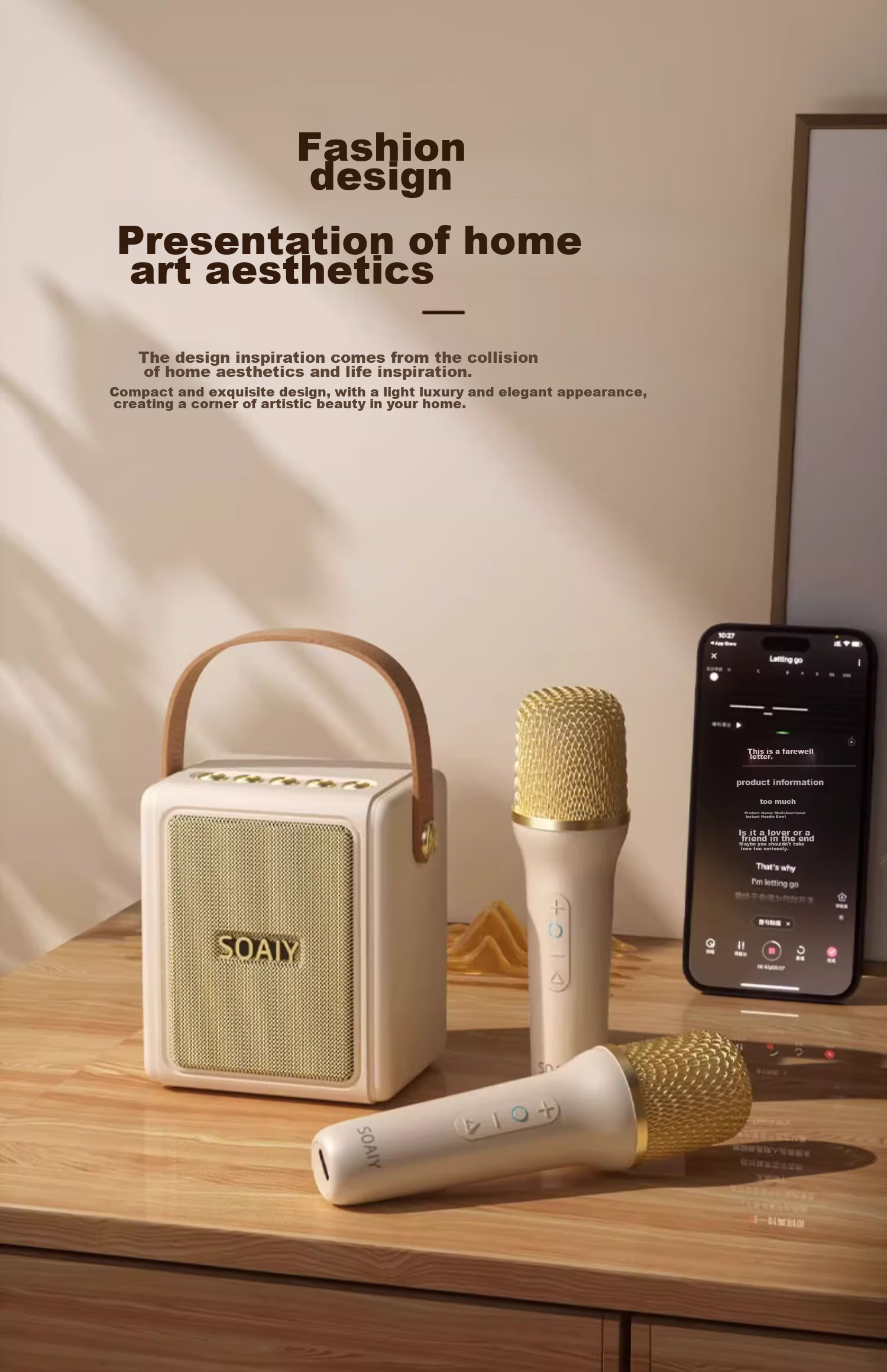 Soaiy SK22 Microphone, Karaoke Microphone, All-In Wireless Bluetooth Speaker, Singing Specialized Device, Home KTV Sound System Set, Children's Microphone for Home Use 20