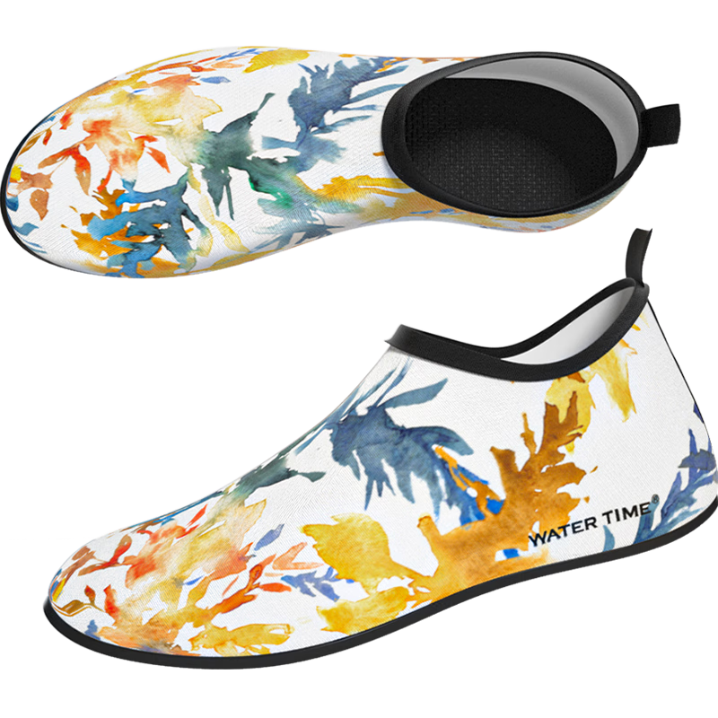 WATERTIME / Shuichuan Beach Shoes for Women, Men And Children, Non-Slip Soft Sole, Summer Swimming Diving Printed River Tracing Shoes, Size L (39/40)