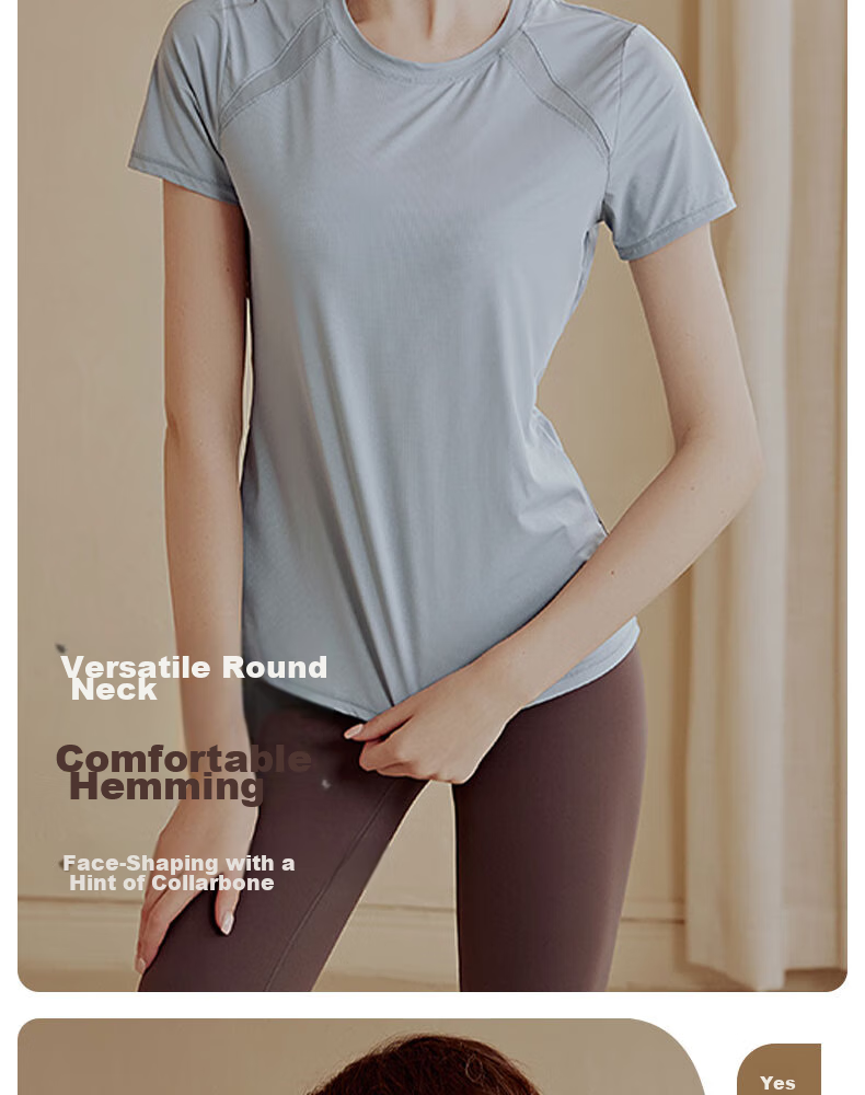 XUEXIMAN Yoga Top for Women, Fitness Short-Sleeve Shirt, Running Sports Slim-Fit Workout Top, Pilates Training Wear 5
