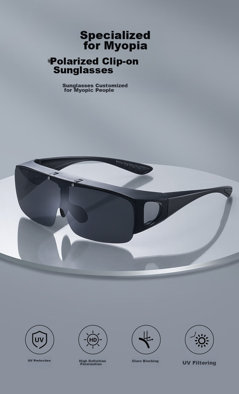 LESCA LUNETIER Clip-On Sunglasses for Nearsighted Men, Polarized Driving Glasses, Night Vision Eyewear, Day And Night Dual-Use Sunglasses Clip for Wome 1