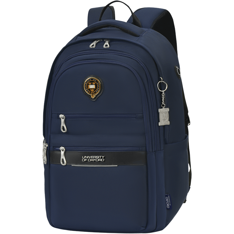 UNIVERSITY OF OXFORD Oxford University Backpack for Middle School Boys, High School Student Casual Double Shoulder Bag X556 (Dark Blue A)