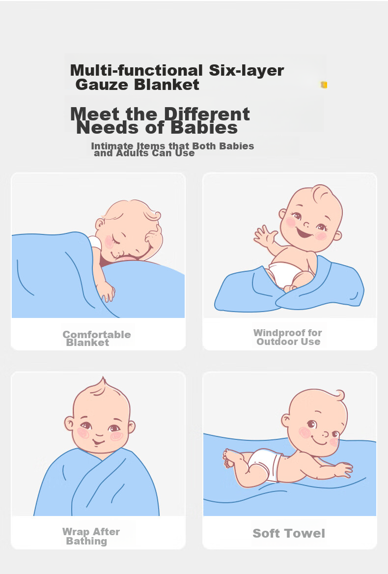 Nanjiren Baby Blanket, Pure Cotton Children's Quilt, Gauze Coverlet, Baby Bath Towel, Kindergarten Air Conditioning Quilt 9