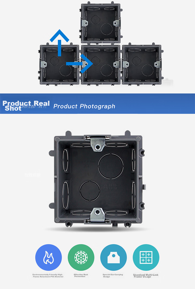 ABB Switch Socket Accessories, 86-Type Universal Concealed Junction Box, Switch Socket Panel Wiring Box, Concealed Box AU565 3