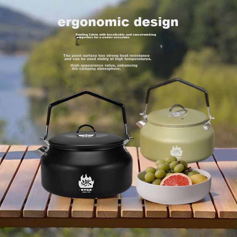 Jinyu Outdoor Kettle, Camping Water Kettle, Picnic Equipment, Stainless Steel Tea Pot, Portable Stove, Camping Water Boiler