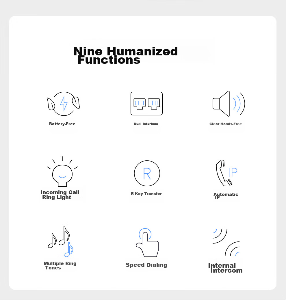 Yijiatong Landline Telephone, Fixed-Line Phone for Business Office And Home Use, Dual Interface with Ringtone Volume Adjustment, Redial, Replay, Flashing, And Caller ID Display, T60 Ruhei 2