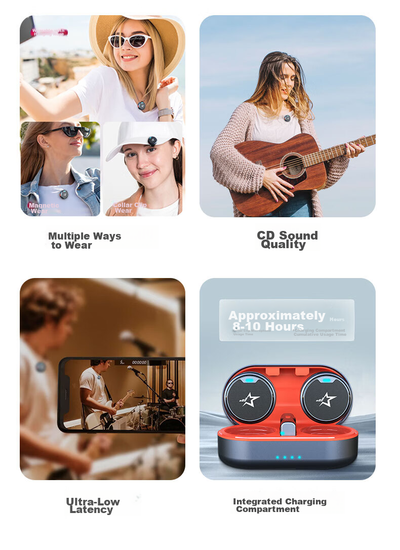 Xingchang V2 Wireless Lavalier Microphone, Charging Case, Audio Recording Device, Clip-On Outdoor Noise-Cancelling Microphone for Live Streaming [One to One Android Version] 3