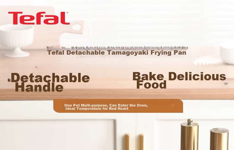 Tefal Detachable Frying Pan for Tamagoyaki And Eggs, Non-Stick Breakfast Pan with Titanium Coating, Compatible with Gas Stove And Induction Cooker, Red 4
