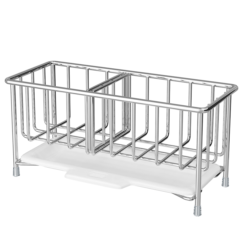 Maxcook Kitchen Storage Rack, 304 Stainless Steel Countertop Organizer, Dishcloth Holder, Draining Rack, Sink Shelf MCZW9721