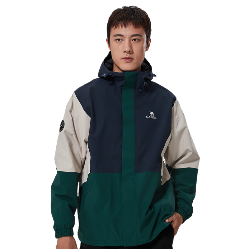 CAMEL Panda Windbreaker, Outdoor Waterproof Breathable Windproof Color-Block Autumn Hiking Jacket, Cycling Wear, Unisex Style 8640