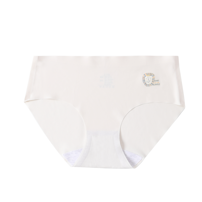 Hzasz Children's Underwear, 3-Pack Seamless Cool-Feel Triangle Panties, Baby Shorts, Girls' Underwear, N2112, Pink Apricot Blue, Size 170