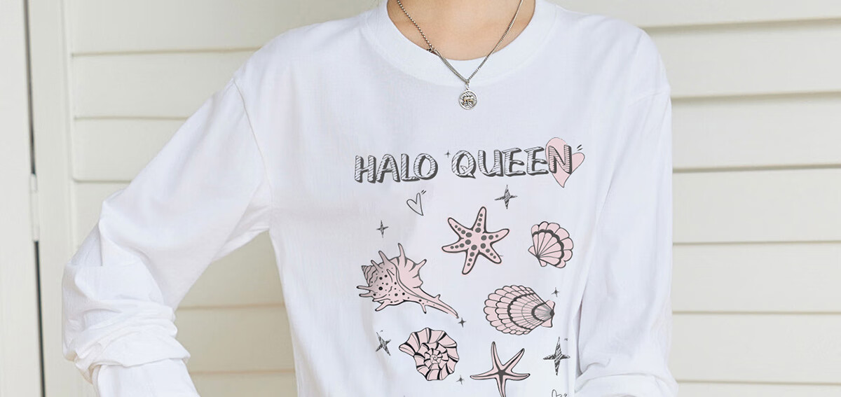 Halo Queen Long-Sleeve T-Shirt for Women, Spring And Autumn Round Neck Shell Cute Casual Versatile Base Shirt Top New Product H143T2020 12