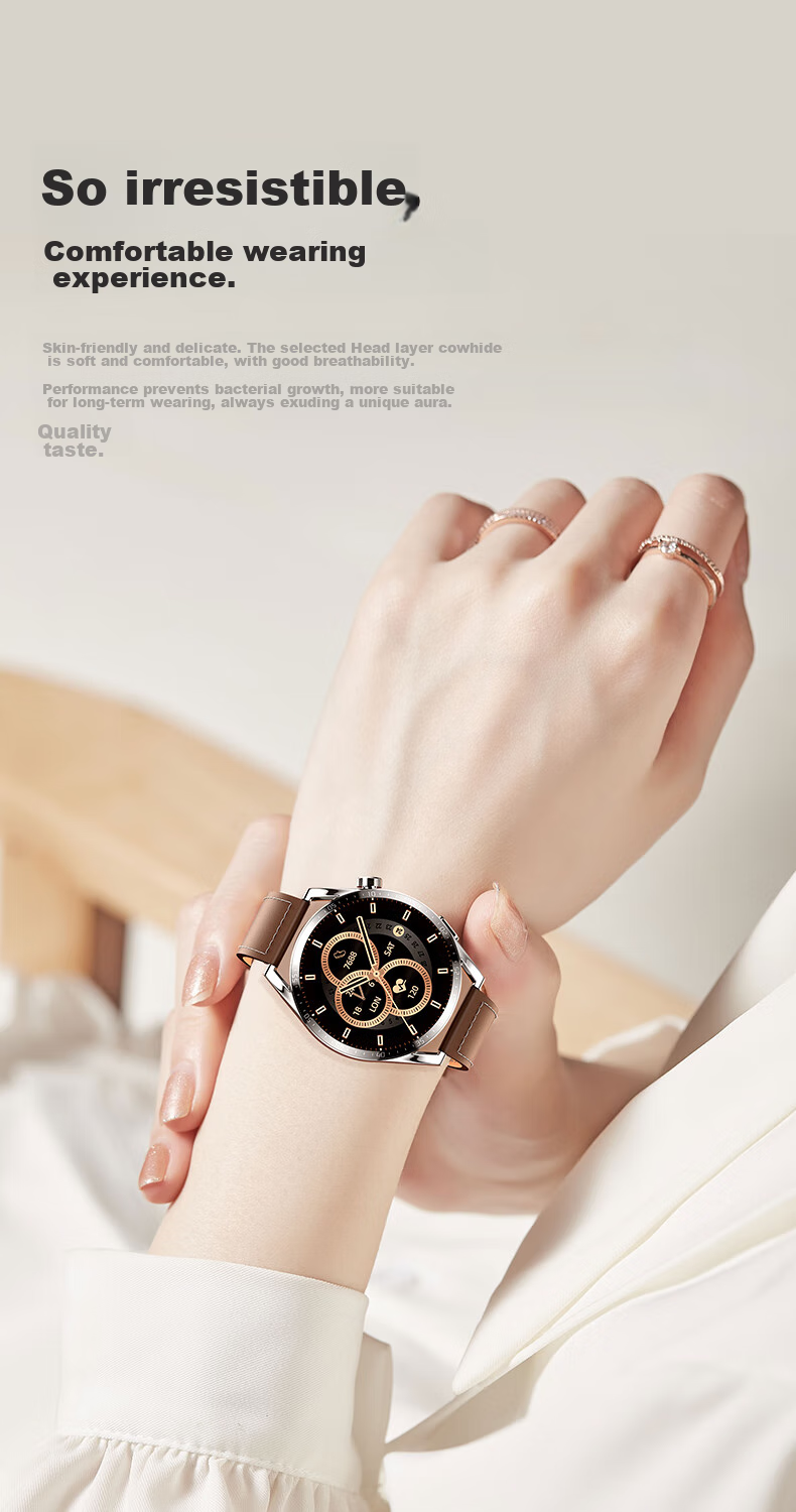 CangHua Leather Watch Strap Compatible with OPPO Watch X3/X2/X/XS/S2/4 Pro, OnePlus Watch 2, Small Calfskin Fashion Band, Brow 20