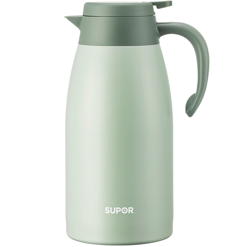 SUPOR Insulated Bottle, Large Capacity for Home Use, 316L Stainless Steel Vacuum Thermos, Hot Water Kettle, Warm Pot, Boiling Water Bottle, Gree
