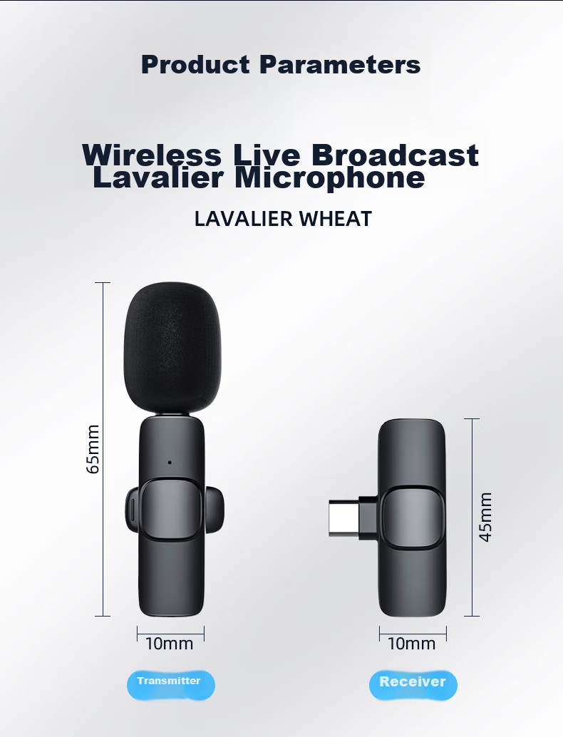Haomuren Wireless Lavalier Microphone, Outdoor Short Video Douyin Vlog Lip-Sync Mobile-Specific Bluetooth Noise-Cancelling Recording Microphone, Live Streaming Dual-Channel 14