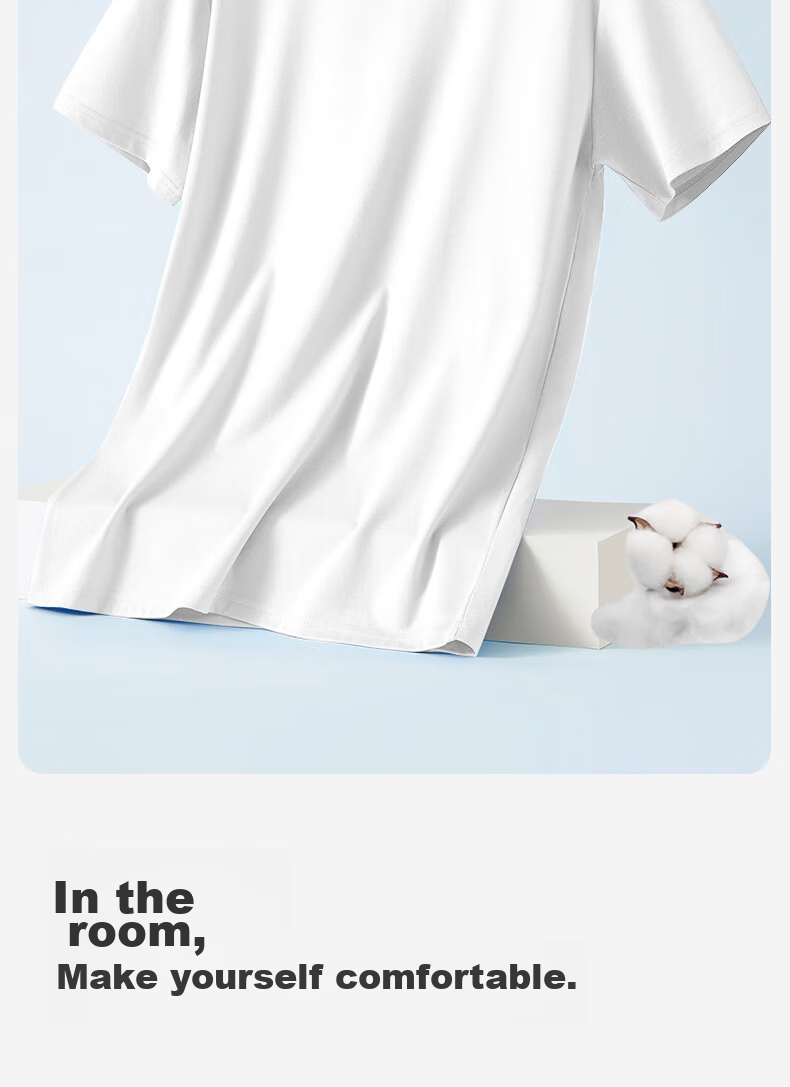 SEPTWOLVES [Classic V-Neck] Men's Short-Sleeve Pure Cotton T-Shirt, Running Sports Base Layer, Sweat-Absorbing Breathable All-Cotton Plain White T-Shirt for Home Wear 10