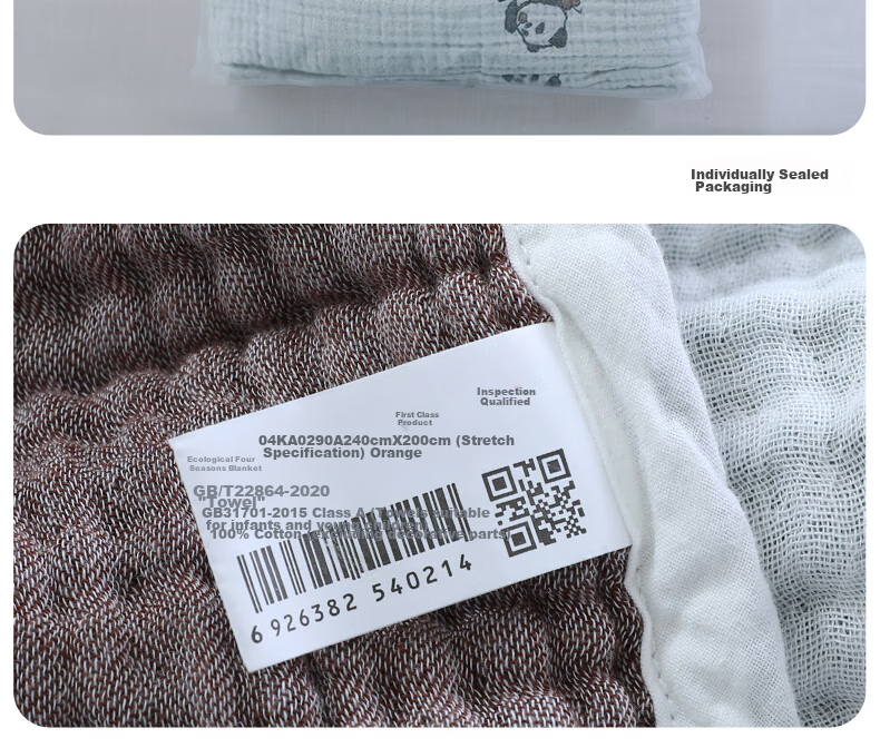 KING SHORE Class A Pure Cotton Six-Layer Gauze Towel Blanket, Washable Air Conditioning Quilt, Multifunctional Nap Cover, Blanket, One Piece 10