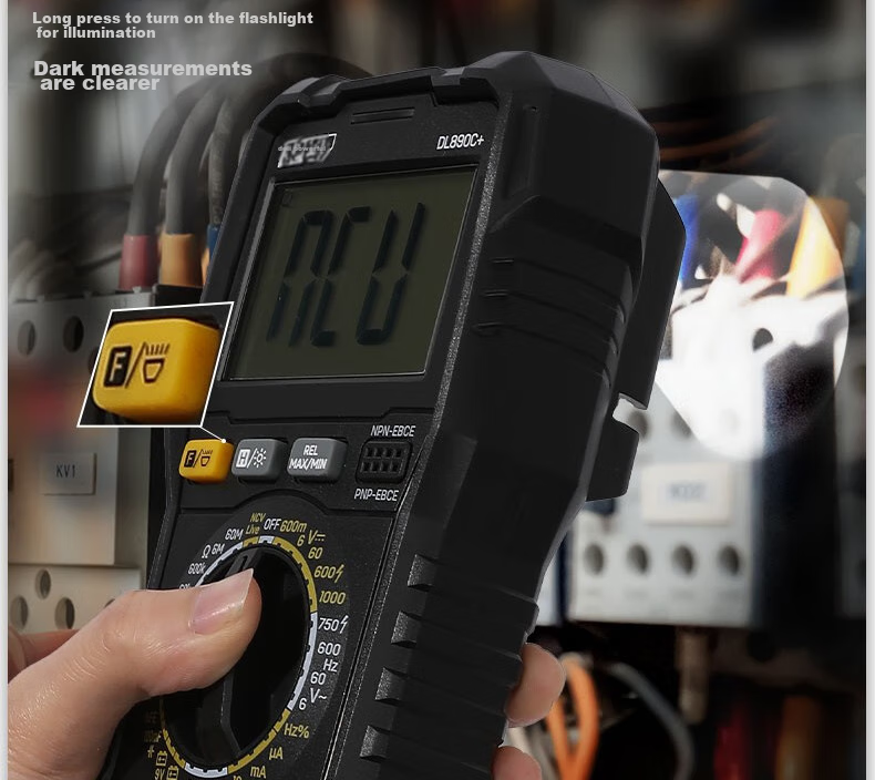 Deli Intelligent Anti-Burn Multimeter, Electrician-Specific Digital Multimeter, Home Large Screen Digital Display, 5999 Digits DL890C+ 14