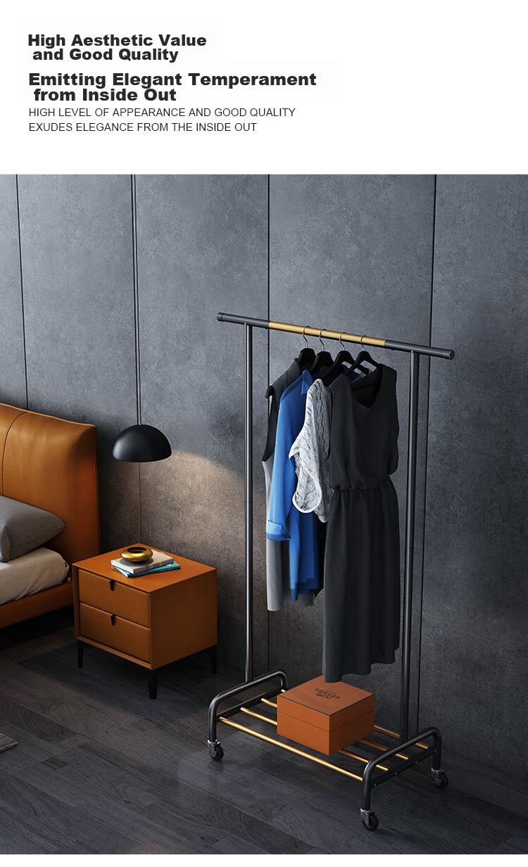 Yicainianhua Coat Rack, Floor-Standing Clothes And Hat Stand, Luxurious Bedroom Coat Hanger, Thickened Drying Rod, Multifunctional Bag Hanger, 2172-GDB 5