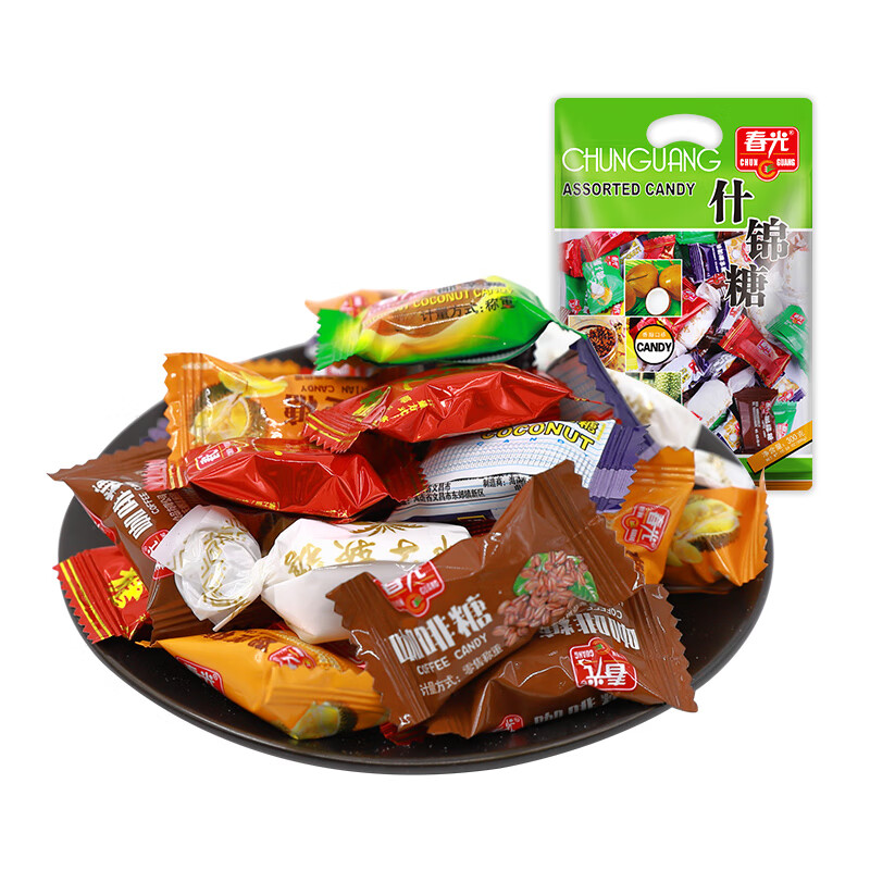 春光食品 海南特产 什锦椰子糖 300g 水果混合糖儿童休闲糖果婚庆喜糖