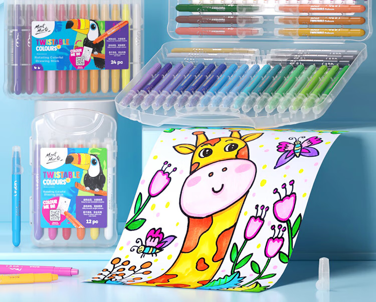 [Low Price Online] Mont Marte (Mont Marte) Colorful Sticks 3-Pack, Drawing Sticks, Rotating Crayons, Children's Oil Pastels, Non-Staining Drawing Sticks Set, Kindergarten Painting Kit Refill P-NX Art Sketching 4