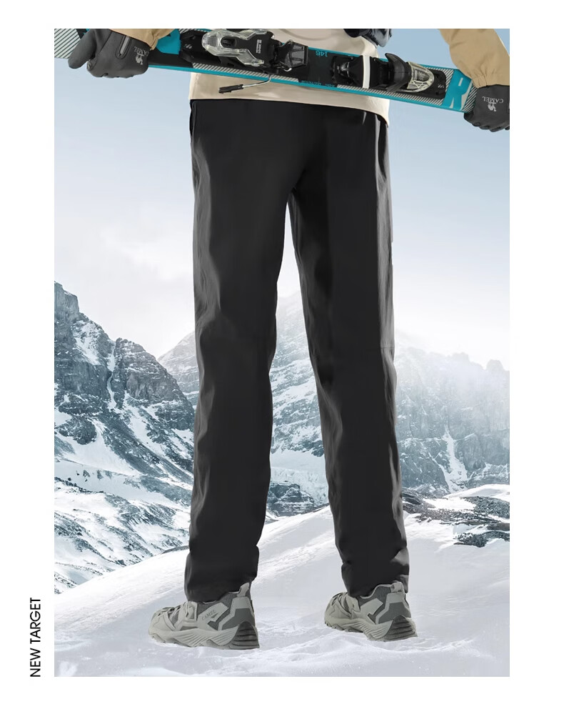 CAMEL Outdoor Hiking Pants for Men, Three-In Spring And Autumn Windproof Waterproof Thickened Fleece-Lined Mountaineering Ski Pants A13CAF0045 22