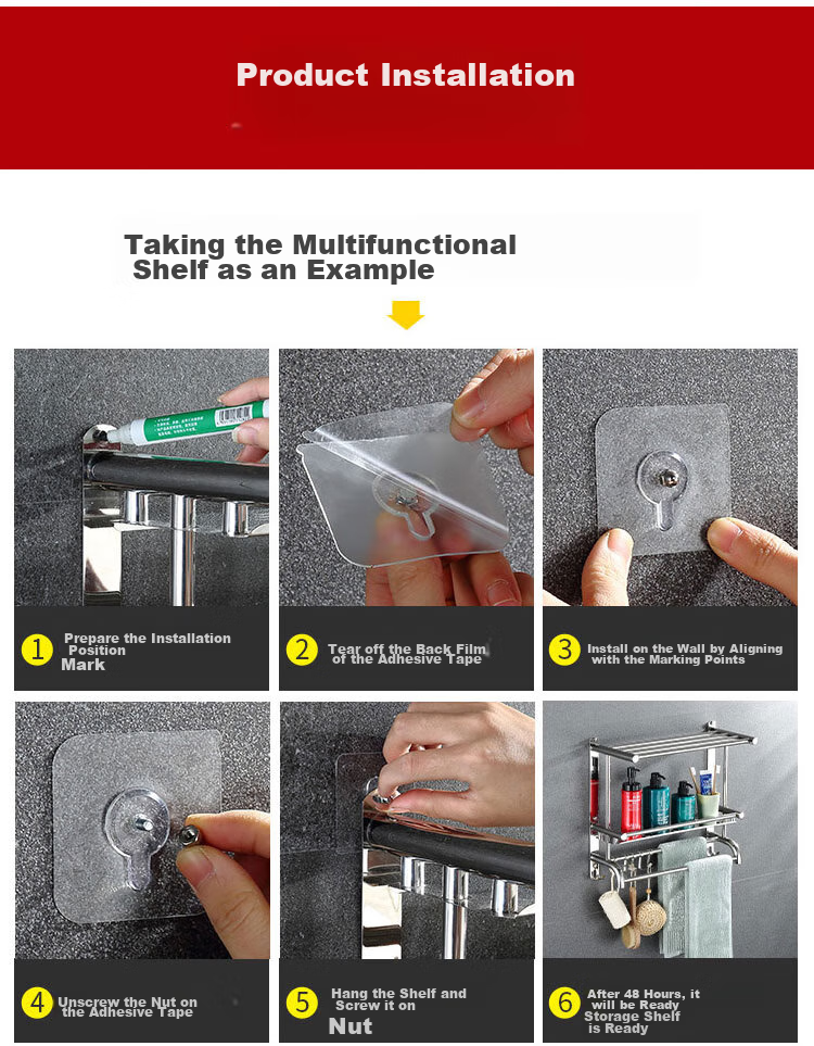 Chaoji Jia Pin Strong Adhesive Hooks, No Drilling Required, Invisible Hooks for Hanging Pictures, Frames, Photos, And Clocks, Wall Nails without Drilling 6