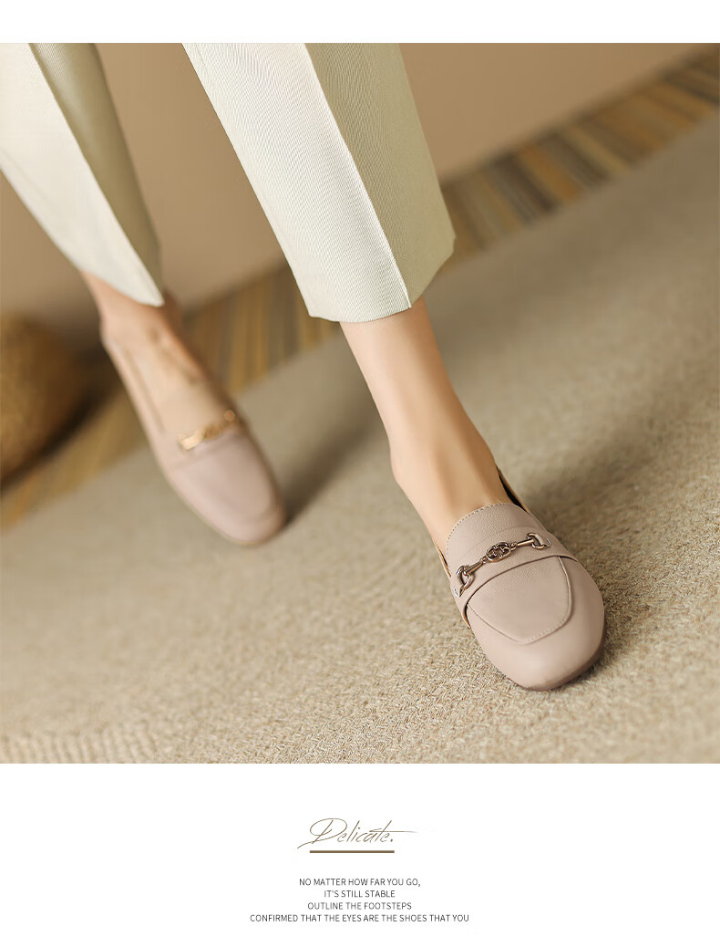 ZHR Zese Loafers Women Casual Breathable Soft Sole Slip-On Fashion Square Toe Shoes AH311 Beige 39 12