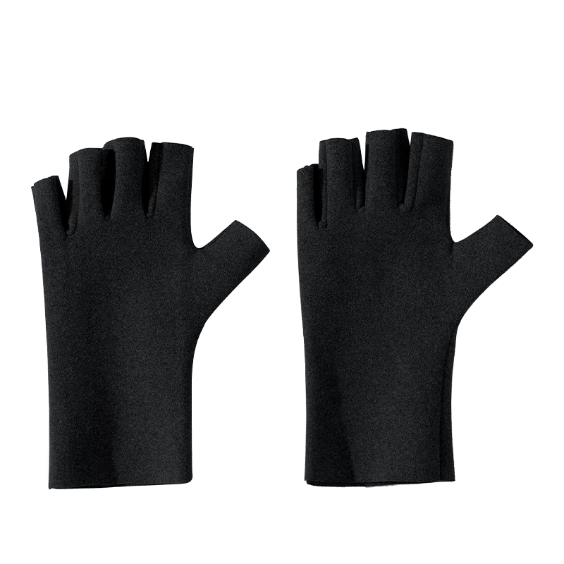 Nanjiren Women's Fingerless Gloves for Winter, Warm Driving Fleece-Lined Windproof Half-Finger Ladies Gloves N2E3X871812 Black