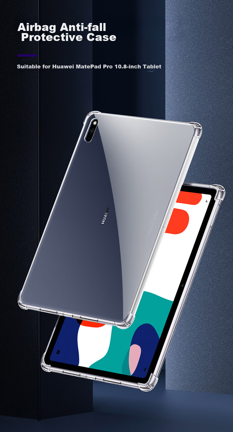 Freeson Protective Case for Huawei MatePad SE Tablet 2024 Model 11-Inch, Slim Full Coverage with Four Corner Airbags, Shockproof Transparent TPU Soft Shell, Clear 1