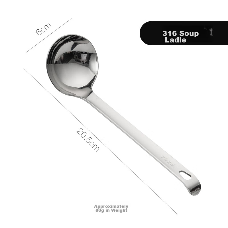 Onlycook 316L Нержавеющая сталь, большая суповая ложка для горячего горшка, бытовая сервировочная ложка для риса, каши, лапши, супа и блюд