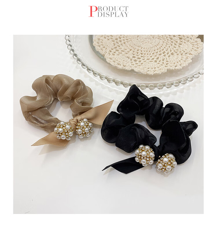 CHIMERA 2-Piece Hair Ties, Flower-Shaped Hair Bands, Bun Holders, Ponytail Holders, Hair Accessories, Elastic Bands for Women, Mid-Autumn Festival Gift 38