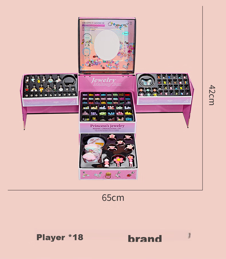 BEIBITONGHUA Bracelet Beads Toy for Children, Girls' Jewelry And Hair Accessories Gift Box, Pretend Play DIY Handmade Birthday Gift 16
