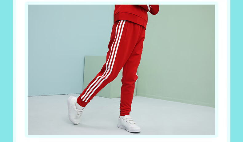 Adidas Children's Pants, Autumn Outdoor Casual Sports Trousers, Windproof Joggers, Red/white, Size 116 13