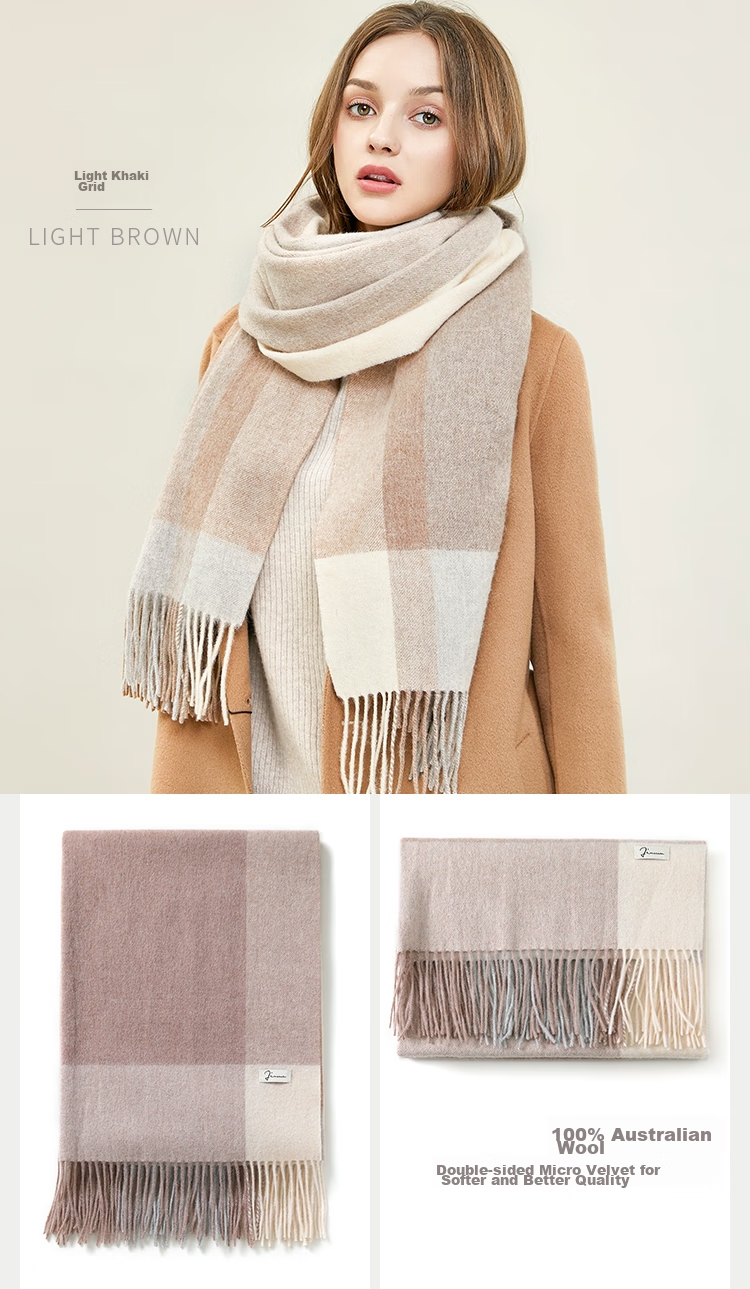 JIUMU Pure Wool Scarf for Women, Autumn And Winter Neck Warmer, Ladies' Warm Shawl, Gift for Women on National Day Or Birthday, Gift Box Packaging 16