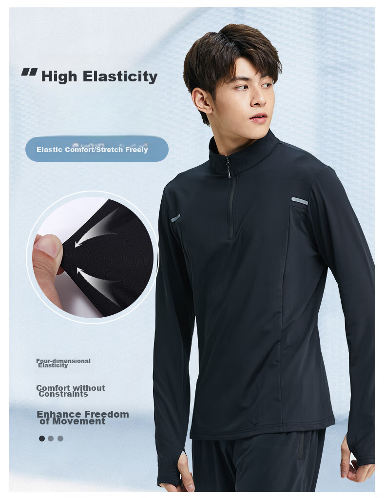 BURUITE Sports T-Shirt for Men, Autumn And Winter Tight-Fitting Quick-Dry Shirt, Badminton Wear, Fitness Clothing, Long-Sleeve Running And Cycling Apparel 2