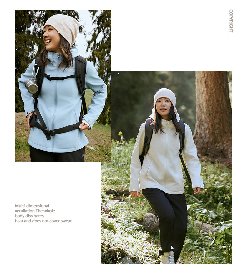 TECTOP Soft Shell Jacket, Fashionable Windproof Breathable Wear-Resistant Coat, Hooded Sports Windbreaker, Cloud Ink Black, M 9