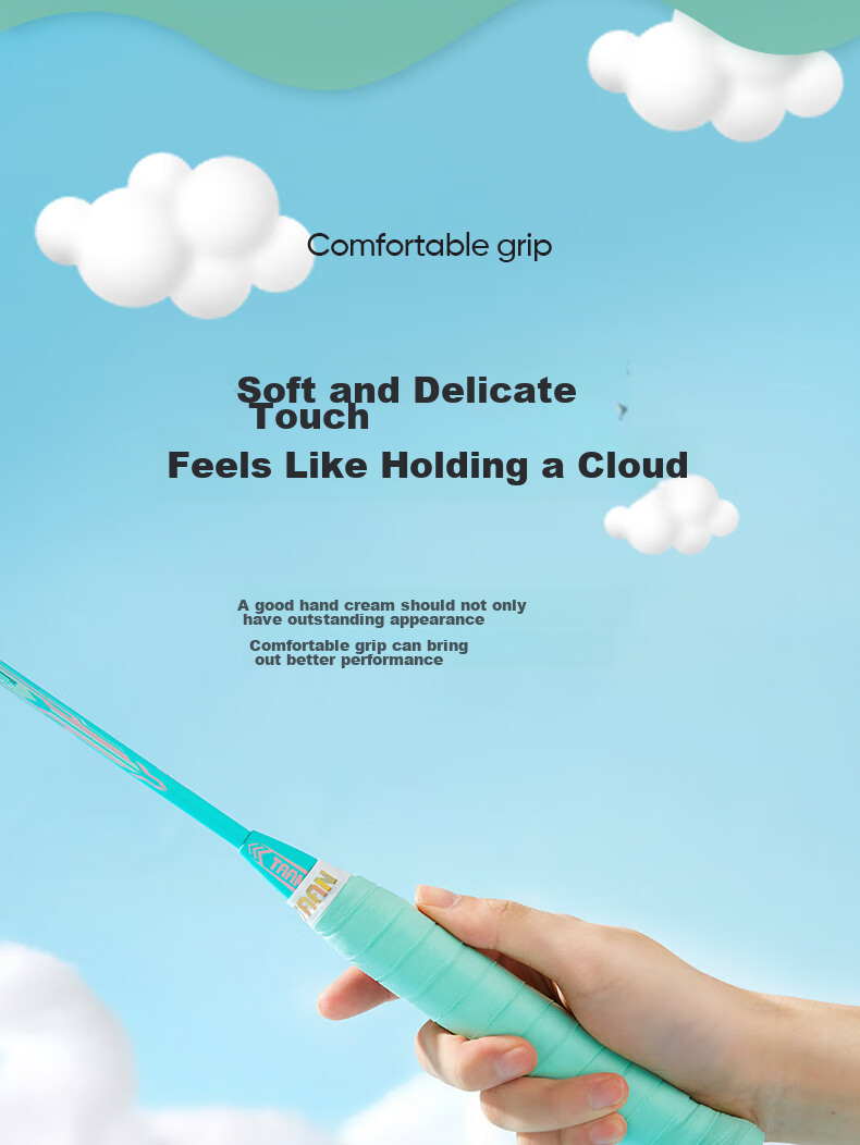 Taan Badminton Grip, Flat Micro-Grip, Sweat-Absorbing, Breathable Cloud Grip H19 White Three-Pack 3