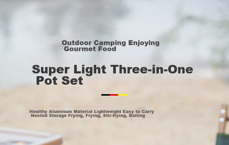 OFEIS Outdoor Cookware Three-In Teapot Frying Pan Camping Stove Set, Ultra-Light Aluminum Alloy Pot Set (10-Piece Set) 1
