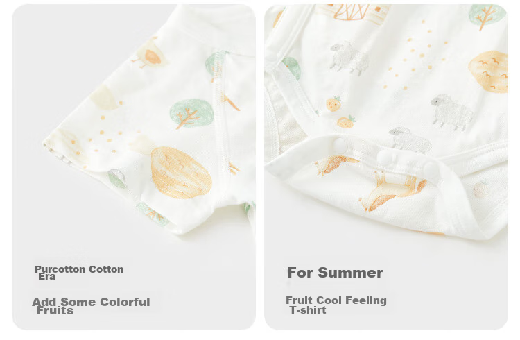 Wismorni Infant Short-Sleeve Bodysuit, Summer Thin Style, Baby Romper, Triangle Onesie, Summer Sleepwear 14