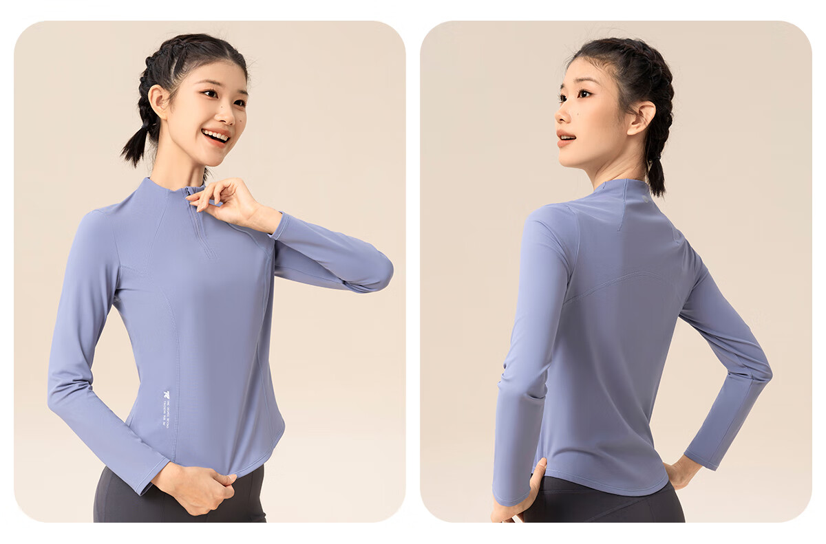 361° Women's Long-Sleeve Sports Top, Half-Open Yoga Wear, Spring And Autumn Running Training Suit, Slim-Fit Yoga Fitness Clothing 23