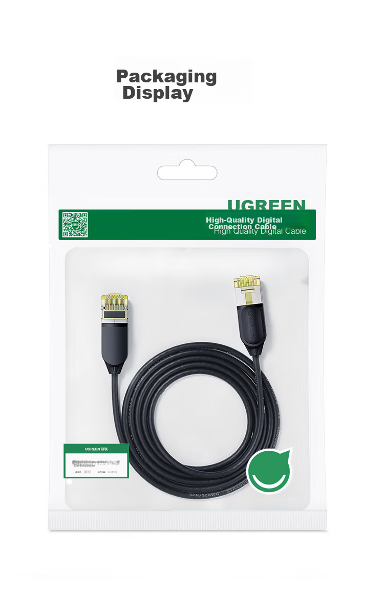UGREEN Cat7 Pure Copper Ethernet Cable, 10 Gigabit Shielded Network Cable, Gaming Twisted Pair Cable, Computer Broadband Home Patch Cord, Thin Wire 3 Meters 16