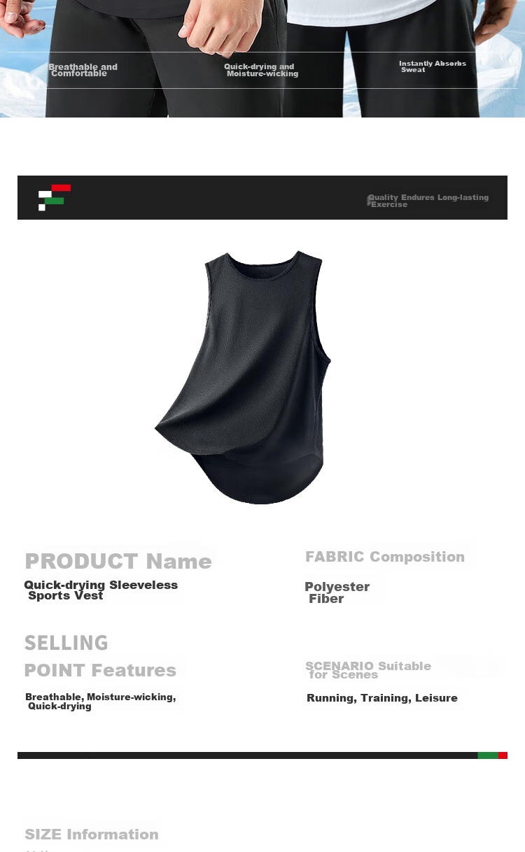 Fandimu Men's Sports Tank Top, Loose-Fitting Quick-Dry Breathable Basketball Tennis Running Comprehensive Training Fitness Sleeveless Vest 2