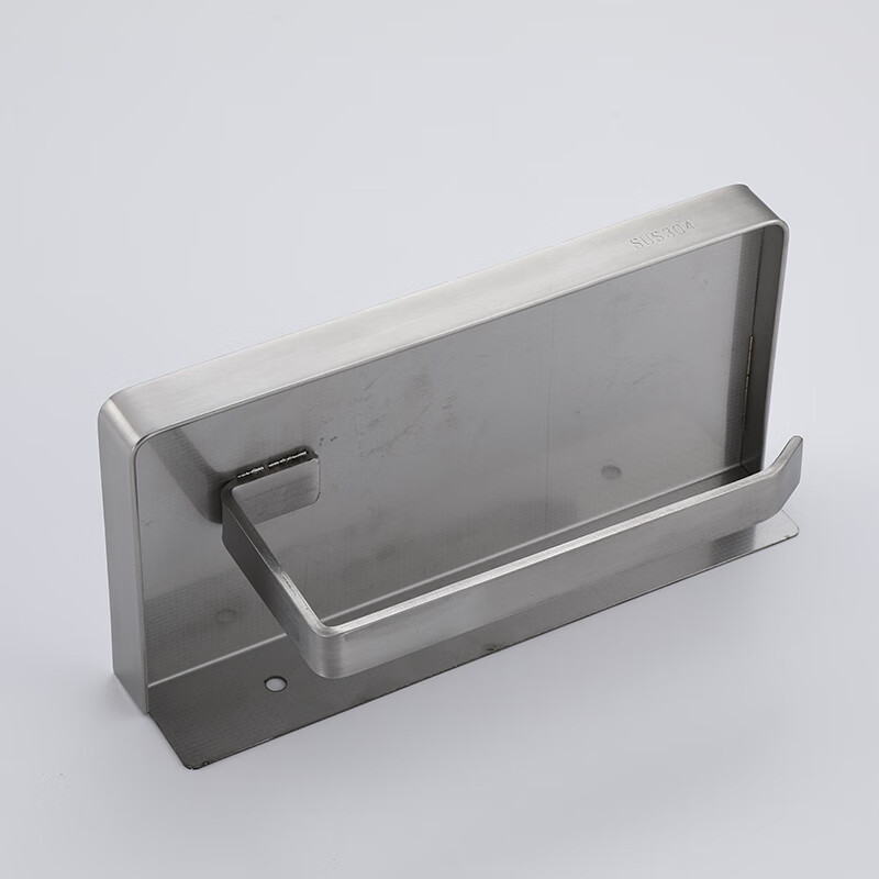 Huxiansen Toilet Paper Holder, No Drilling Required, 304 Stainless Steel, Wall-Mounted Roll Paper Rack with Storage Shelf for Bathroom 9