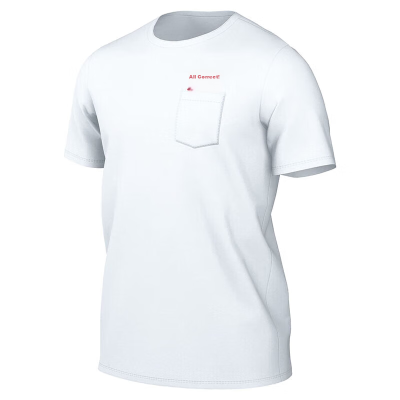 NIKE Men's Short-Sleeve T-Shirt, Middle School Entrance Exam Blessing Gift, Exam Perfect HF6594-100 White XL