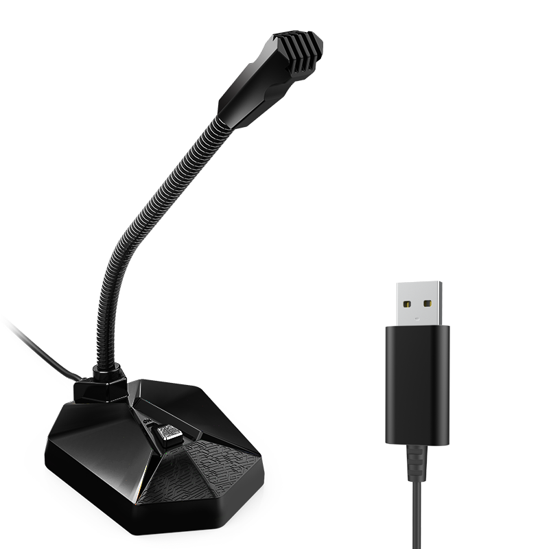 Taidu TSP201 Xingchuan F1 Computer Microphone, Desktop Microphone, USB Port, RGB Lighting Effects, Black